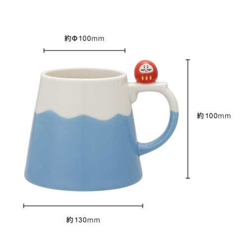 富士山杯日本DECOLE日式陶瓷馬克杯達摩柴犬牛奶咖啡水杯300ml