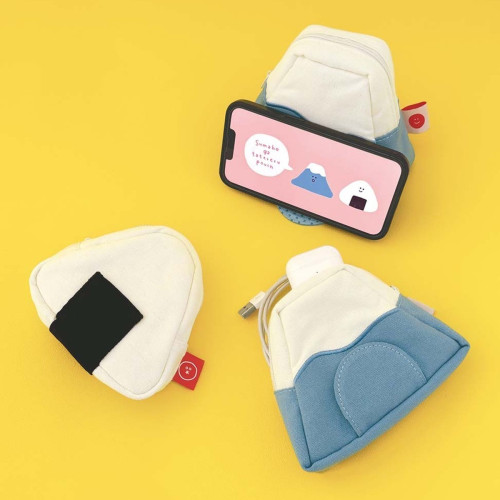 可作手機支架的收納包日本DECOLE飯團富士山趣味造型數據線整理包