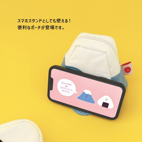 可作手機支架的收納包日本DECOLE飯團富士山趣味造型數據線整理包