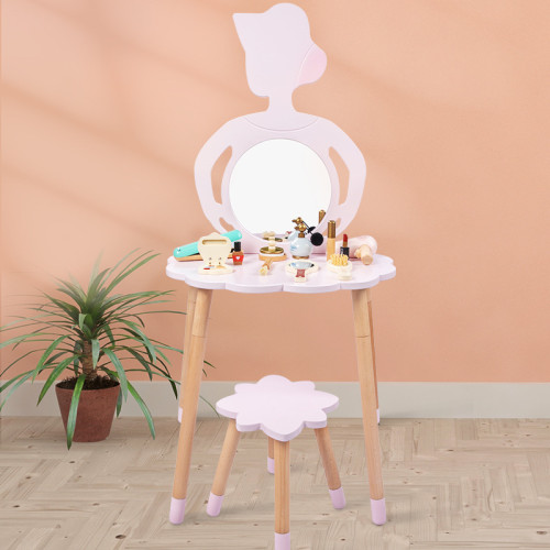 新款木製扮家家酒梳妝台玩具套裝兒童益智女孩化妝生日禮物木質公主