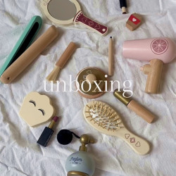 兒童化妝品木製女孩仿真扮家家酒梳妝台公主彩妝盒寶寶的玩具箱