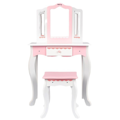 兒童仿真化妝桌梳妝台套裝扮家家酒4-6-9嵗女孩生日禮物玩具