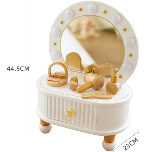 兒童生日禮物扮家家酒玩具女孩木質仿真梳妝台公主化妝桌套裝