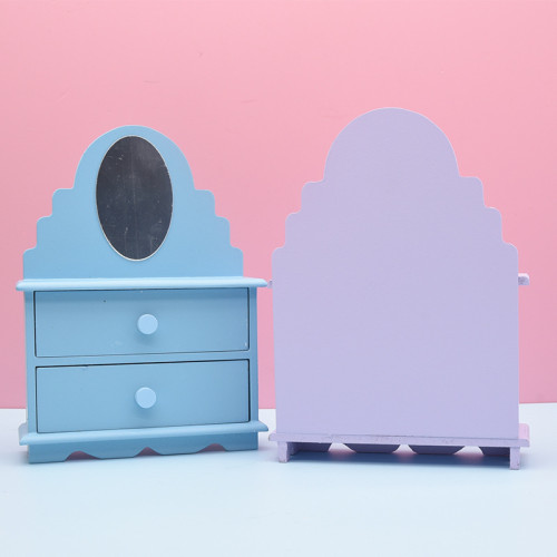 手作店瑰麗梳妝台材料兒童手工diy奶油膠粘貼化妝鏡抽屜玩具