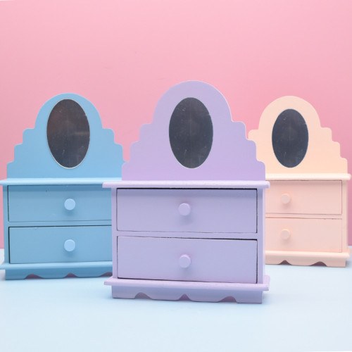 手作店瑰麗梳妝台材料兒童手工diy奶油膠粘貼化妝鏡抽屜玩具