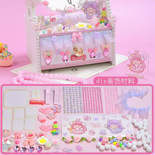現場手工diy咕哢梳妝台兒童女孩玩具禮物藝品擺件化妝鏡材料包