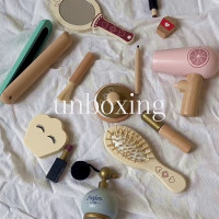 兒童化妝品木製女孩仿真扮家家酒梳妝台公主彩妝盒寶寶的玩具箱