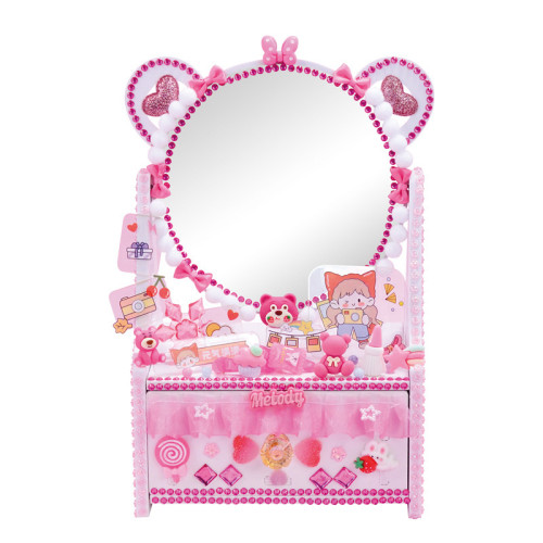 diy咕哢手工梳妝台 兔兔熊兒童女孩玩具禮物藝品擺件化妝鏡材料包