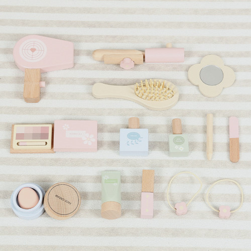 女孩木質梳妝台小公主折曡化妝首飾盒兒童扮家家酒玩具寶寶生日禮物