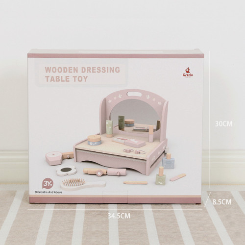 女孩木質梳妝台小公主折曡化妝首飾盒兒童扮家家酒玩具寶寶生日禮物