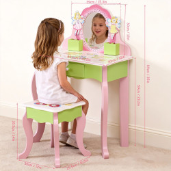 兒童木質仿真梳妝台公主生日禮物化妝桌扮家家酒木製玩具套裝