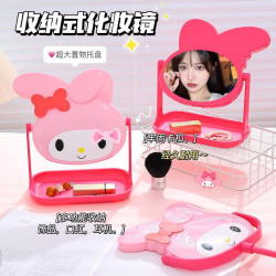 化妝鏡公主兒童桌面梳妝鏡美樂蒂仙女可愛鏡子梳妝台創意卡通桌上型