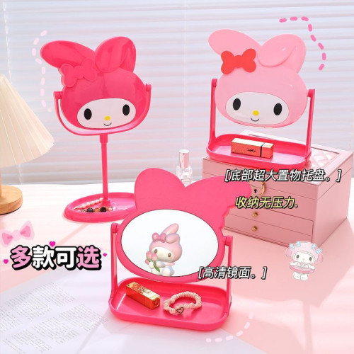 化妝鏡公主兒童桌面梳妝鏡美樂蒂仙女可愛鏡子梳妝台創意卡通桌上型