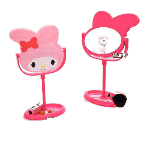 化妝鏡公主兒童桌面梳妝鏡美樂蒂仙女可愛鏡子梳妝台創意卡通桌上型