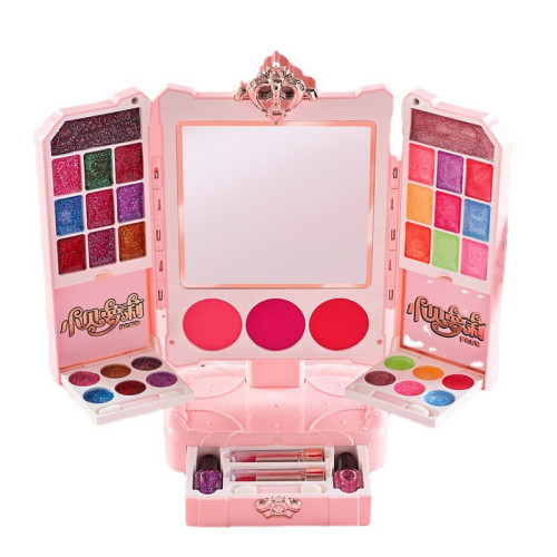 兒童化妝品套裝女孩梳妝台彩妝玩具扮家家酒公主指甲油化妝台鏡