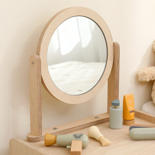 兒童梳妝台化妝桌椅樺木海洋板兒童房女孩公主扮家家酒床頭櫃化妝台