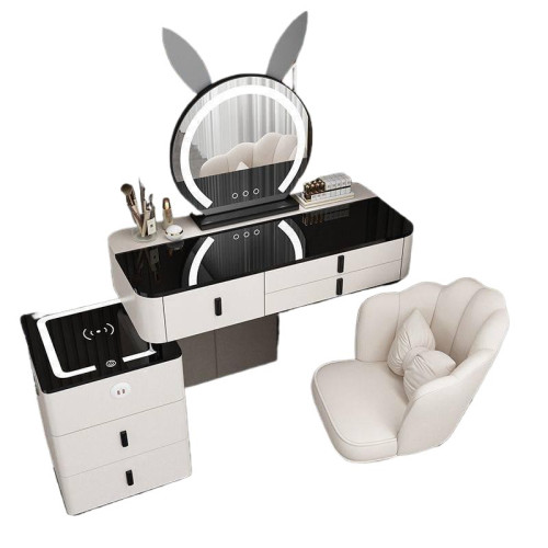 新款梳妝台輕奢北歐臥室化妝台現代簡約多功能智能鬥櫃一體化妝桌 新款梳妝台輕奢北歐臥室化妝台現代簡約多功能智能鬥櫃一體化妝桌