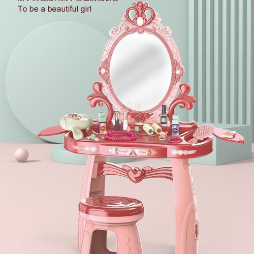 貝比穀女孩梳妝台套裝公主化妝台帶燈光音效玩具扮家家酒彩妝盒