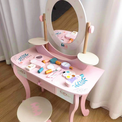 歐式兒童寶寶梳妝台椅子美容套裝小女孩娃娃扮家家酒仿真化妝台玩具