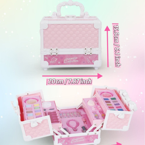 兒童卡通仿真化妝台玩具箱甲片手指穿戴甲新款可愛公主自粘美甲貼 兒童卡通仿真化妝台玩具箱甲片手指穿戴甲新款可愛公主自粘美甲貼