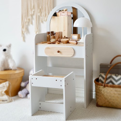 kienvy韓國兒童梳妝台女孩小公主化妝包品玩具木質扮家家酒仿真面膜