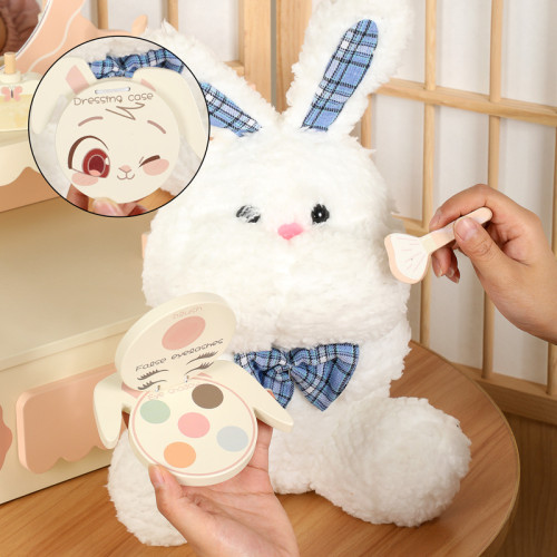 兒童早教仿真扮家家酒小公主化妝台小熊梳妝台角色扮演木質彩妝玩具