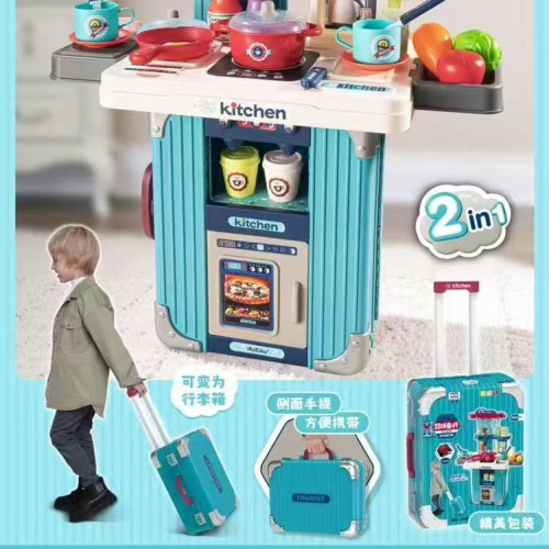 正版授權米奇米妮兒童扮家家酒玩具化妝品梳妝台工具手提拉桿行李箱