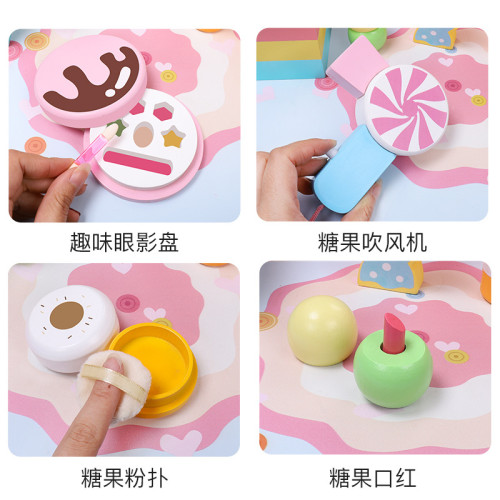 仿真木製梳妝台玩具公主化妝桌盒兒童扮家家酒女童生日禮物禮盒套裝