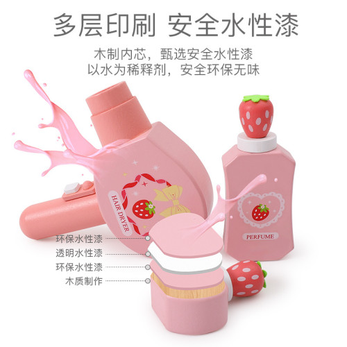 小女孩仿真木製兒童化妝品首飾盒扮家家酒公主梳妝台包玩具生日禮物