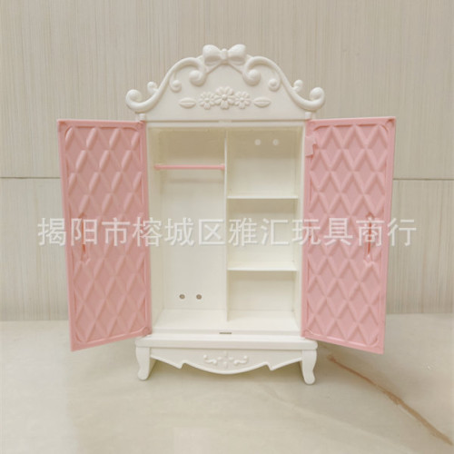 洋娃娃櫃子梳妝台房間裝飾配飾家具女孩扮家家酒化妝台配件白粉色櫃
