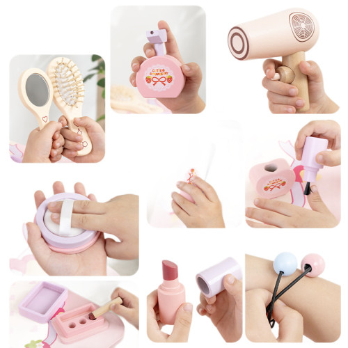 兒童扮家家酒木製仿真化妝梳妝台女孩角色扮演玩具套裝女孩禮物套裝