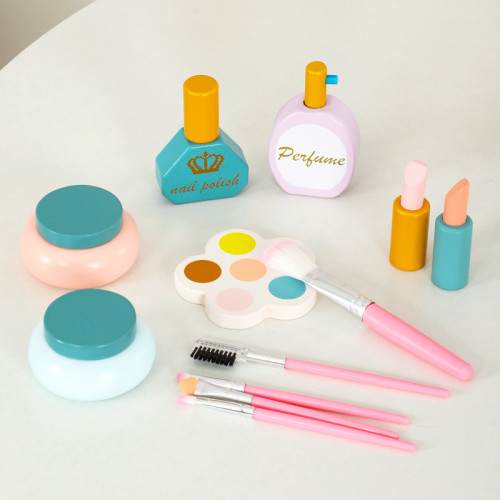 兒童仿真大號折曡梳妝台桌面化妝鏡女孩梳妝台木製扮家家酒玩具