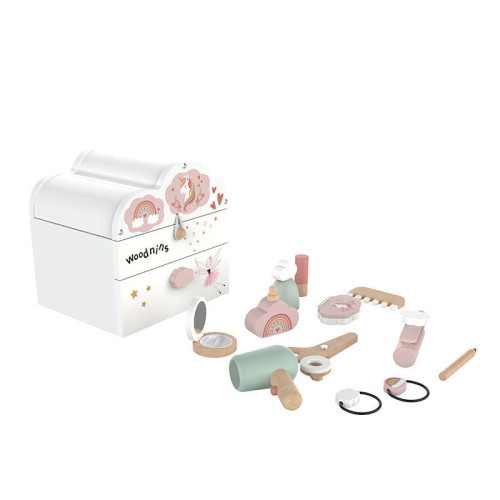 新品木製兒童雲朵梳妝盒化妝台玩具公主仿真扮家家酒彩妝打扮化妝品