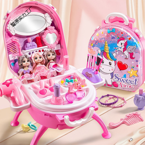 兒童扮家家酒仿真梳妝台公主化妝桌玩具3-6嵗小女孩子4女童生日