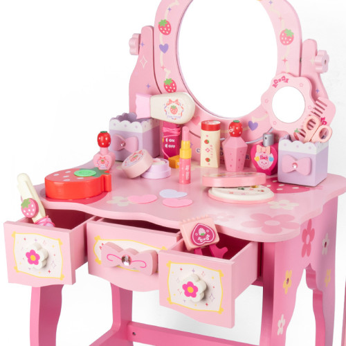 木製扮家家酒梳妝台玩具套裝兒童益智女孩化妝生日禮物木質公主