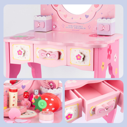 木製扮家家酒梳妝台玩具套裝兒童益智女孩化妝生日禮物木質公主