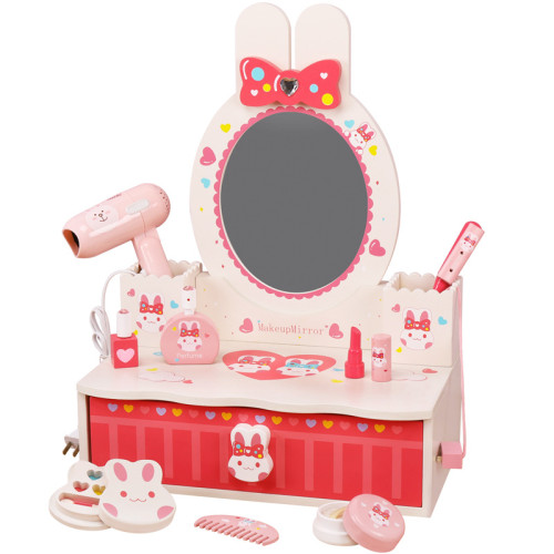 兒童仿真扮家家酒庭小女孩迷你化妝梳妝台桌子生日禮物彩妝木製玩具 兒童仿真扮家家酒庭小女孩迷你化妝梳妝台桌子生日禮物彩妝木製玩具