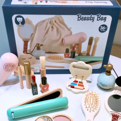 兒童寶寶木製梳妝台玩具小公主化妝包仿真卡通角色扮演扮家家酒遊戯