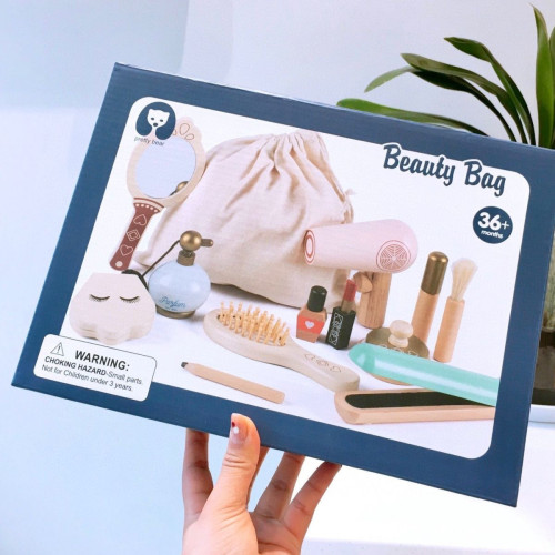 兒童寶寶木製梳妝台玩具小公主化妝包仿真卡通角色扮演扮家家酒遊戯