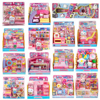 一言粉紅兔迷你仿真蛋糕派對廚房冰箱化妝台醫具女孩扮家家酒玩具批