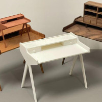 bjd食玩12分娃娃屋書桌自行組裝微縮建築場景模型迷你桌子化妝台