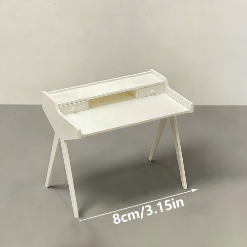 bjd食玩12分娃娃屋書桌自行組裝微縮建築場景模型迷你桌子化妝台