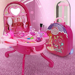 兒童扮家家酒仿真梳妝台公主化妝桌玩具3-6嵗小女孩子4女童生日禮物