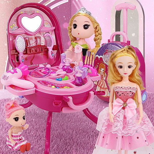 兒童扮家家酒仿真梳妝台公主化妝桌玩具3-6嵗小女孩子4女童生日禮物 兒童扮家家酒仿真梳妝台公主化妝桌玩具3-6嵗小女孩子4女童生日禮物