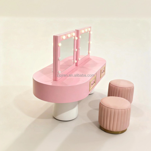 迷你家具臥室場景娃娃屋配件梳妝台床頭櫃梳妝桌化妝台兒童娃娃家