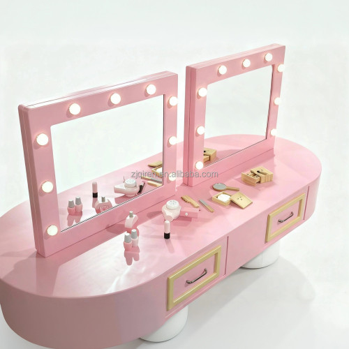 迷你家具臥室場景娃娃屋配件梳妝台床頭櫃梳妝桌化妝台兒童娃娃家