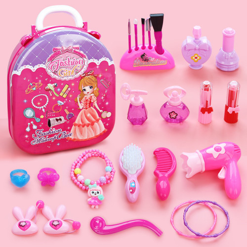 兒童仿真梳妝台女孩子扮家家酒行李箱化妝套裝益智玩具