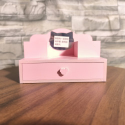 扮家家酒木製玩具娃娃屋兒童梳妝台仿真女孩化妝桌子粉色收納盒模型