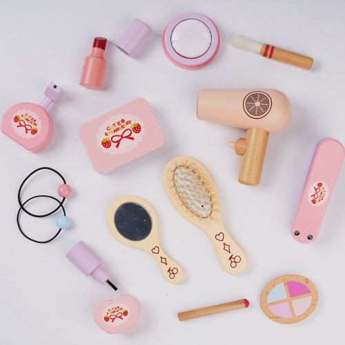 木製兒童仿真梳妝台化妝包玩具扮家家酒女孩公主生日禮物套裝