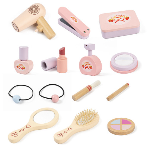 木製兒童仿真梳妝台化妝包玩具扮家家酒女孩公主生日禮物套裝